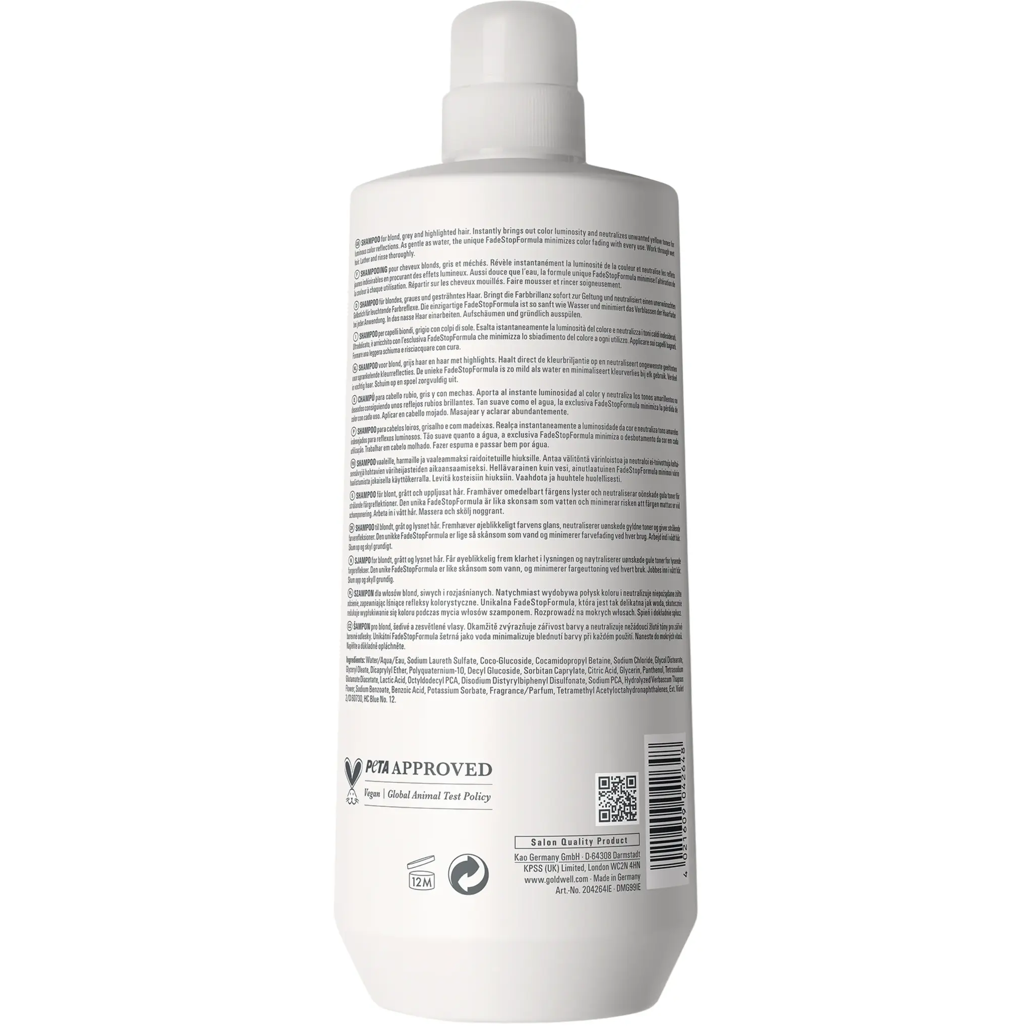 Goldwell Dualsenses Blondes & Highlights Anti-yellow Shampoo 1000ml, foto 2 van 2