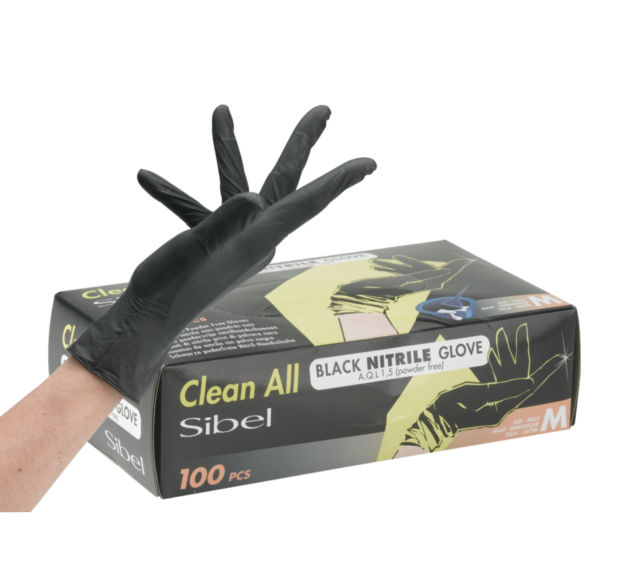 Black Nitrile Handschoenen 100stuks Maat M