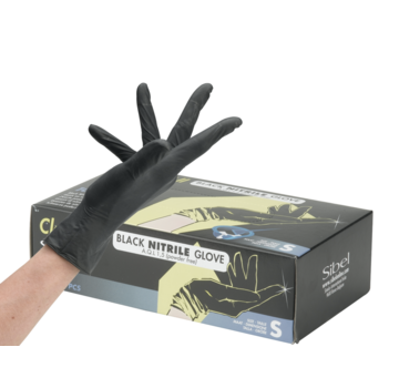 Sibel Black Nitrile Handschoenen 100stuks Maat S