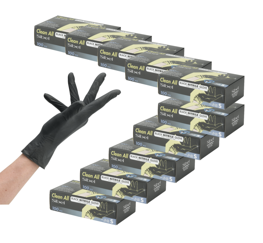 Black Nitrile Handschoenen 100stuks Maat S - 10 Pack