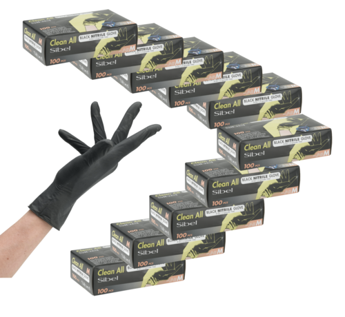 Sibel Black Nitrile Handschoenen 100stuks Maat M - 10 Pack