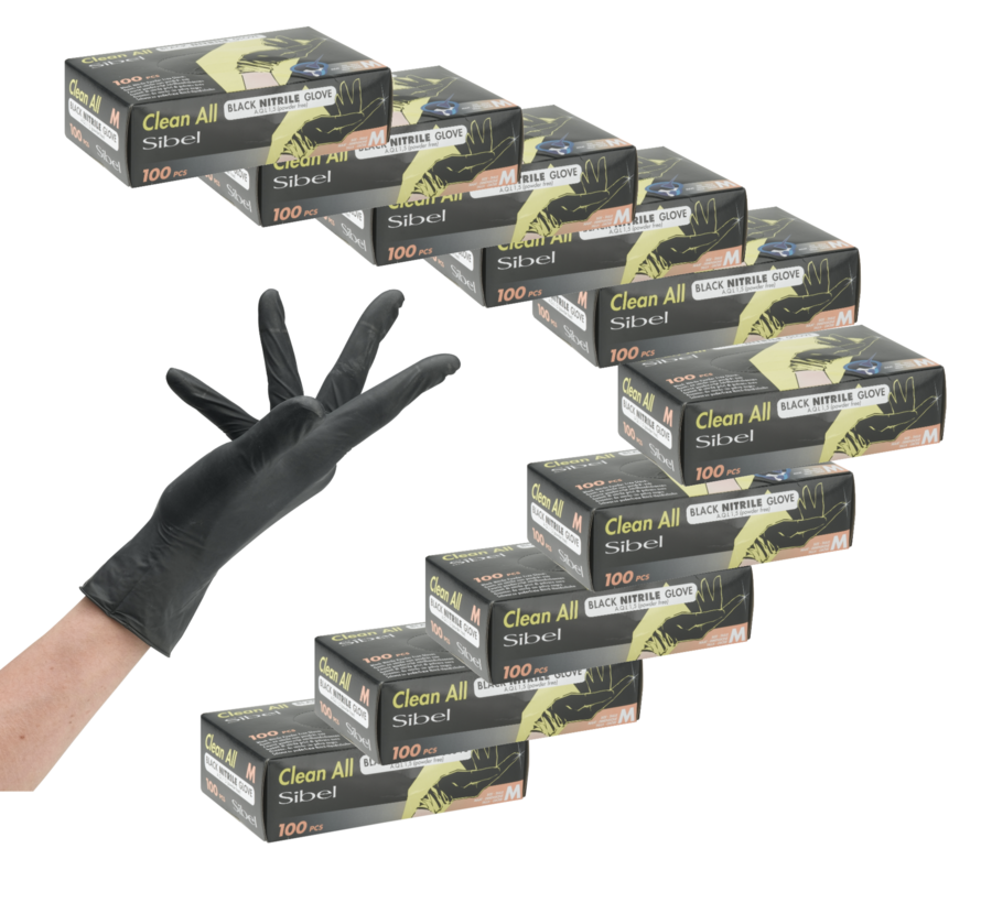 Black Nitrile Handschoenen 100stuks Maat M - 10 Pack