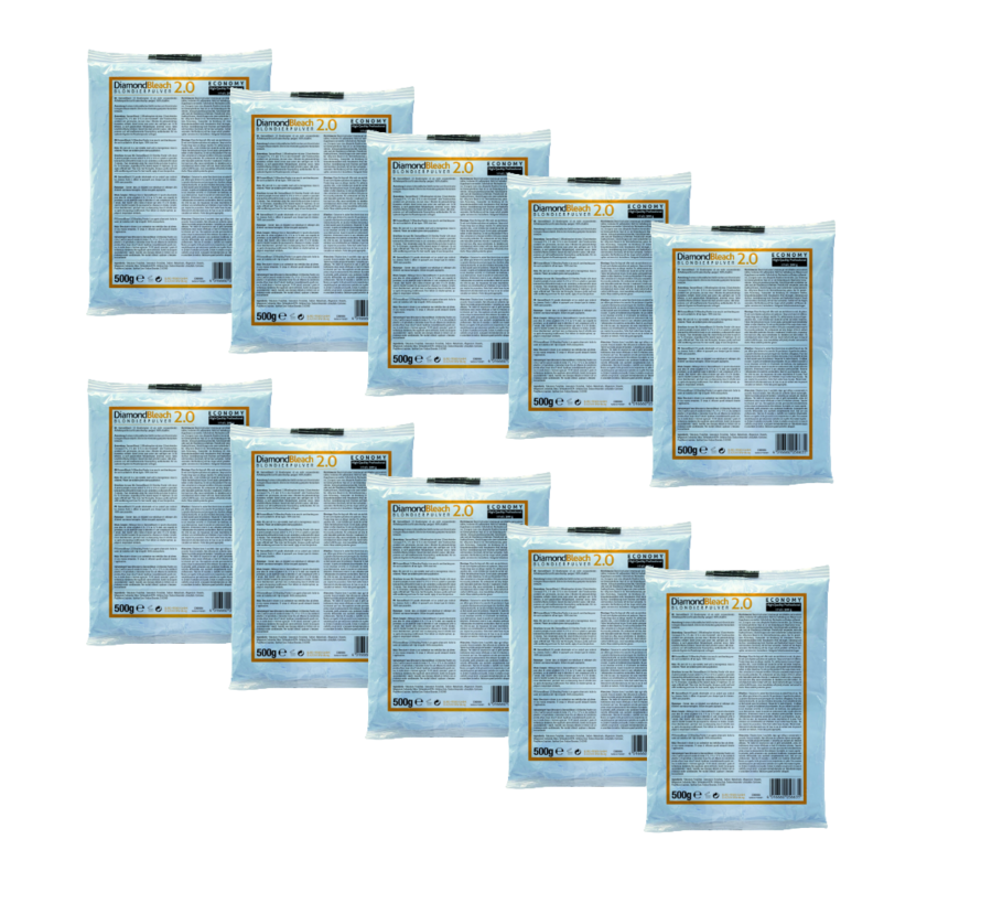 Diamond Bleach 2.0 Blondeer Poeder Refill Blauw 500 gram - Per 10 Stuks