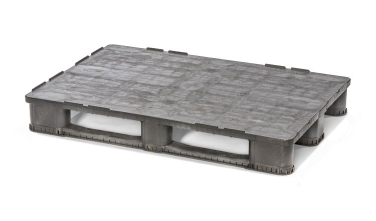 Plastic Euro-Pallet 1200x800x157 mm 3 Runners, closed deck