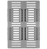 Kunststof H1, Hygiëne pallet 1200x800x160 mm, met 3 onderlatten, open dek, voedingsgeschikt