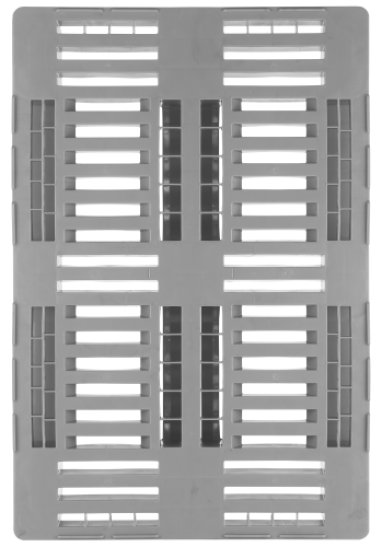 Kunststoff H1, Hygiene Palette 1200x800x160 mm, mit 3 Kufen, geeignet für Lebensmittelindustrie, Offenes Deck, geeignet für Lebensmittel- und Verpackungsindustrie