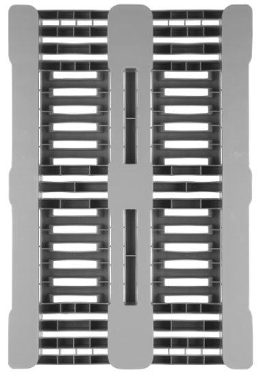 Kunststof H1, Hygiëne pallet 1200x800x160 mm, met 3 onderlatten, open dek, voedingsgeschikt