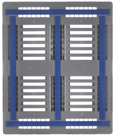 Kunststof Industrie-Block-Pallet CR3 1200x1000x160 mm, 3 onderlatten en antislip strips