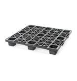 Nestable plastic export pallet 1140x1140x140 with 9 feet, open deck