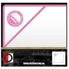 Feyenoord Rotterdam Baby handdoek feyenoord hooded wit/roze: 75x75 cm