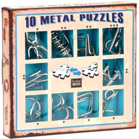 Eureka 10 Metal Puzzles (blauw)
