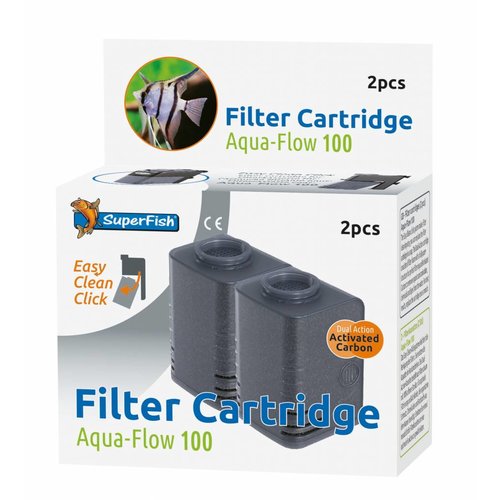 SuperFish SuperFish Aqua-Flow 100 Easy Click cartridge 2 stuks SuperFish SuperFish Aqua-Flow 100 Easy Click cartridge 2 stuks