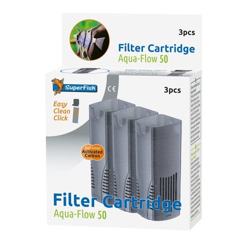 SuperFish SuperFish Aqua-Flow 50 Easy Click Cartridge 3 stuks SuperFish SuperFish Aqua-Flow 50 Easy Click Cartridge 3 stuks