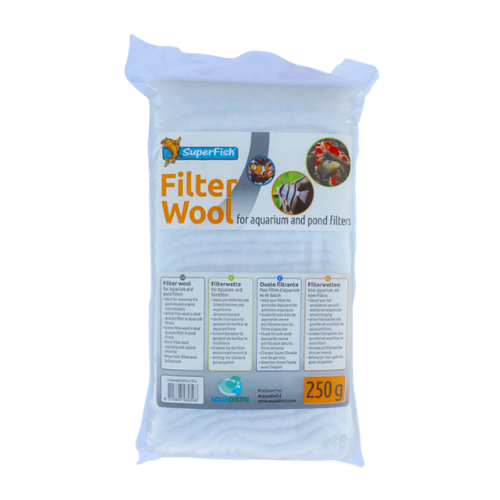 SuperFish SuperFish witte filterwatten 250 gram SuperFish SuperFish witte filterwatten 250 gram