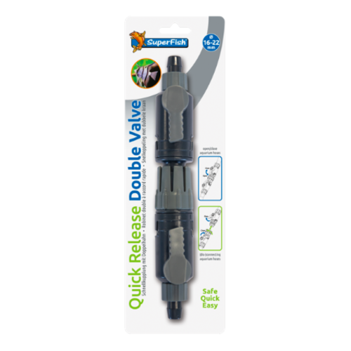 SuperFish SuperFish Dubbelkraan snelkoppeling 16-22 mm SuperFish SuperFish Dubbelkraan snelkoppeling 16-22 mm