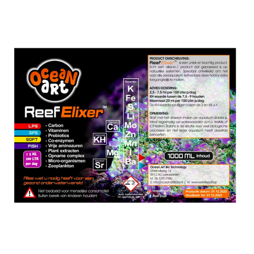 Ocean Art Ocean Art Reef Elixer 500 ml Ocean Art Ocean Art Reef Elixer 500 ml