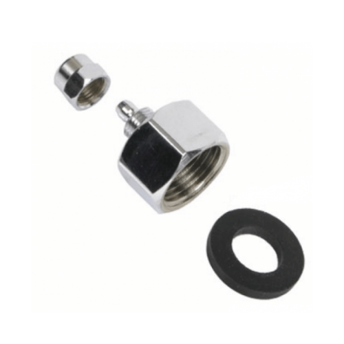 Aqua Holland Sterke, metalen kraanaansluiting 3/4" schroefdraad met rubber ring Aqua Holland Sterke, metalen kraanaansluiting 3/4" schroefdraad met rubber ring