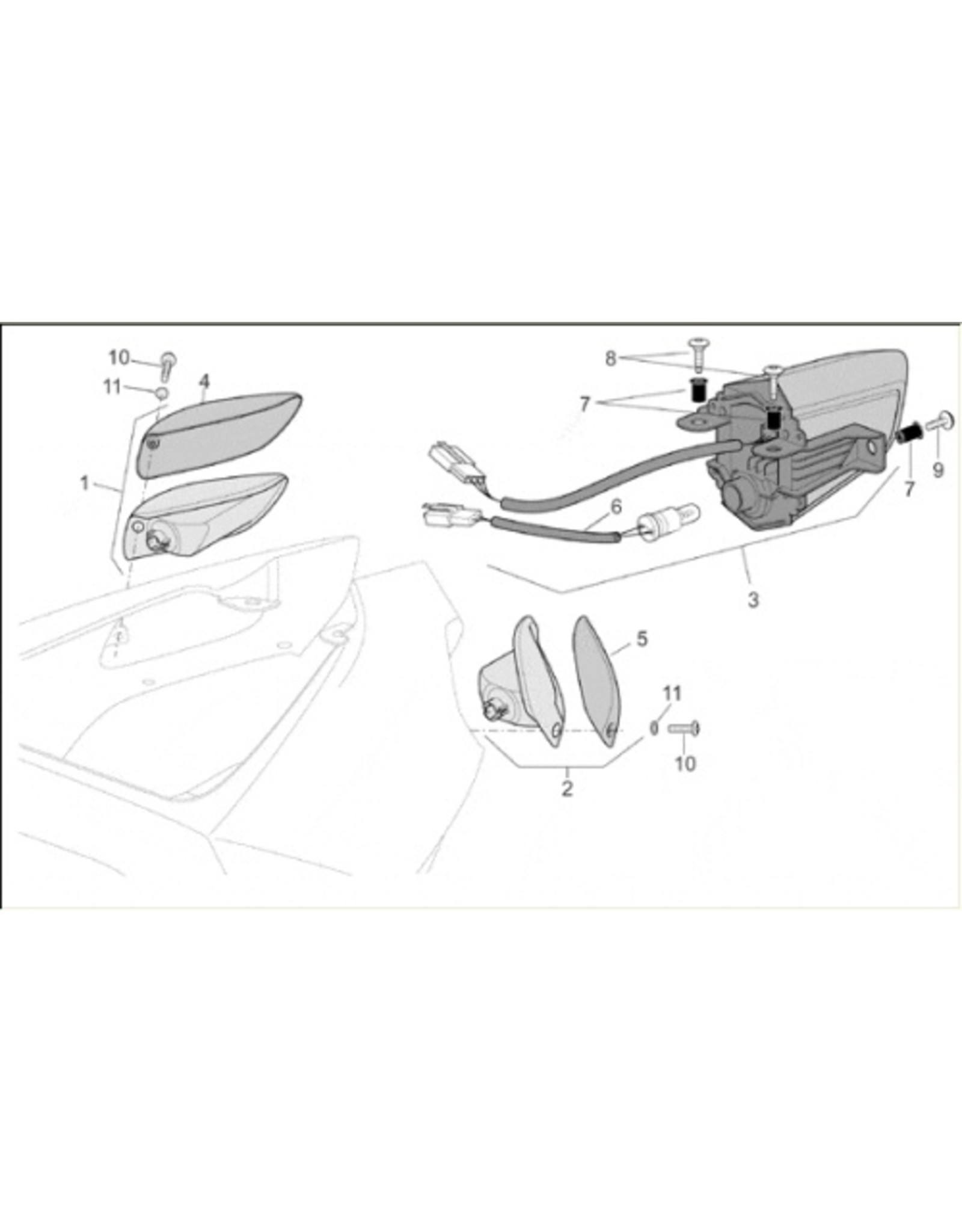 Aprilia Indicator Cluster Rear Left RSV, Tuono Gen 2 AP8127684