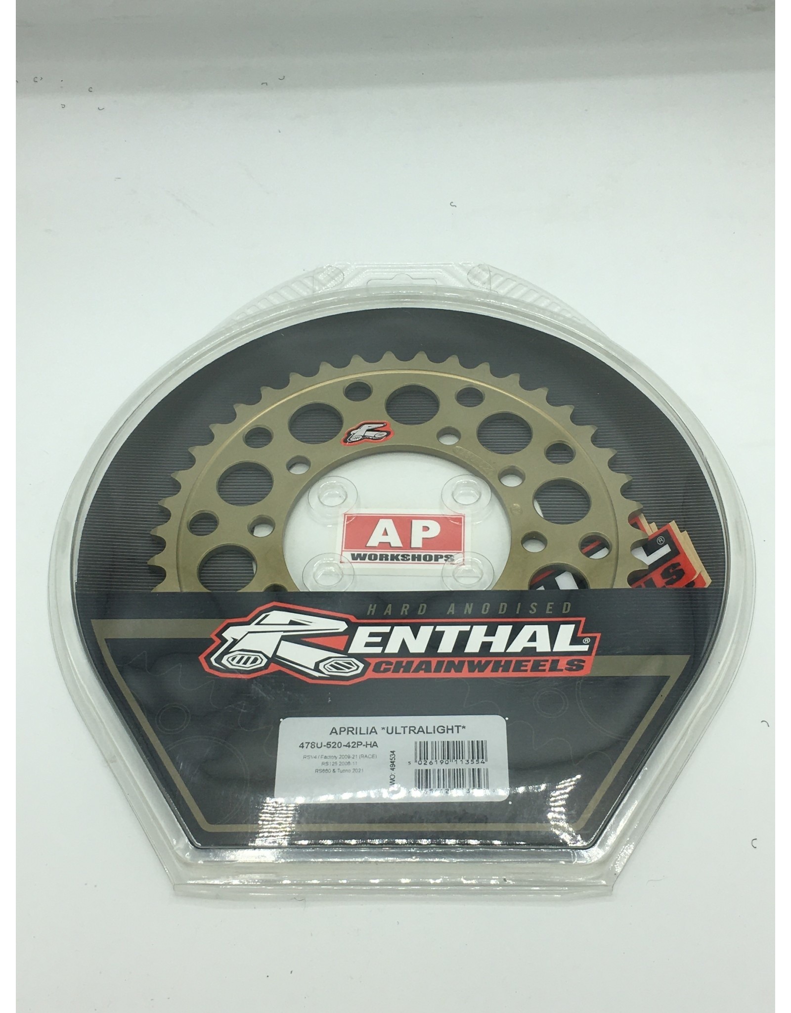 Renthal Rear Sprocket, RS/Tuono 660 520 Pitch