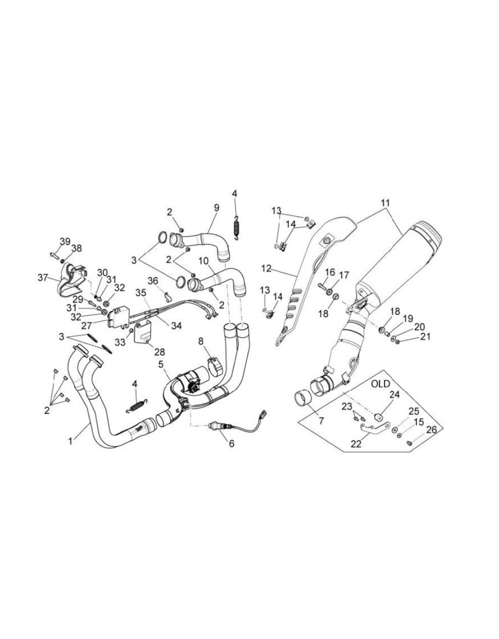 Aprilia Exhaust gasket item number 852090, RSV4 09-21, Tuono V4 11-21, RS660, Tuono 660