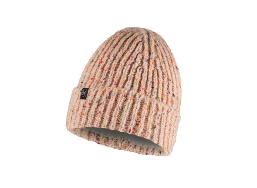 Buff Knitted & Fleece Band Hat Kim Pale Pink