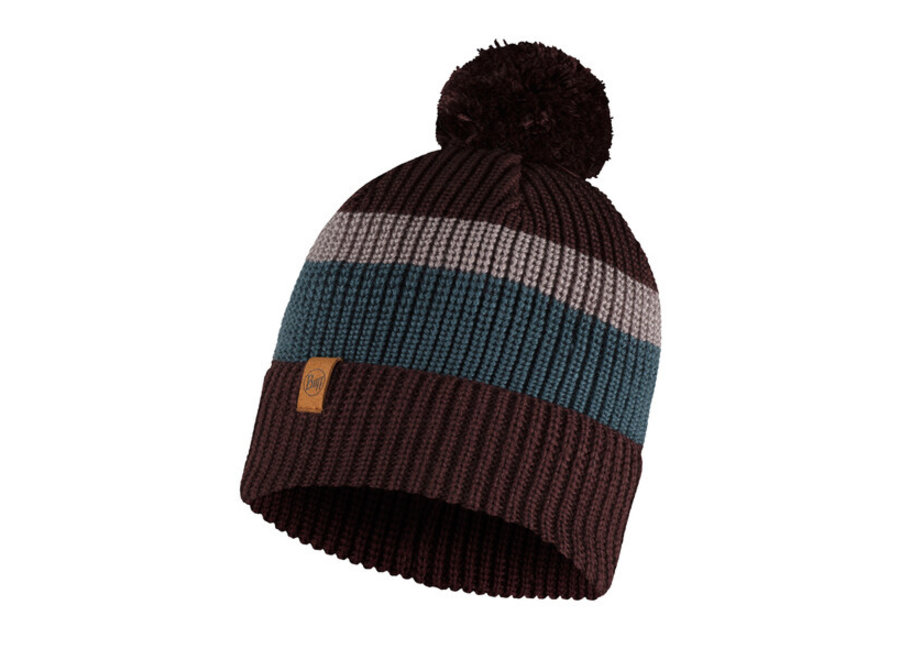 Buff Knitted Hat Elon Maroon