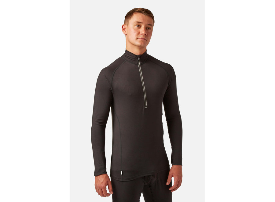 CarbonDri Bodyfit Zip Neck Black