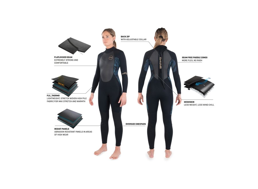 Dakine Women's Quantum Back Zip Full Wetsuit 3/2mm