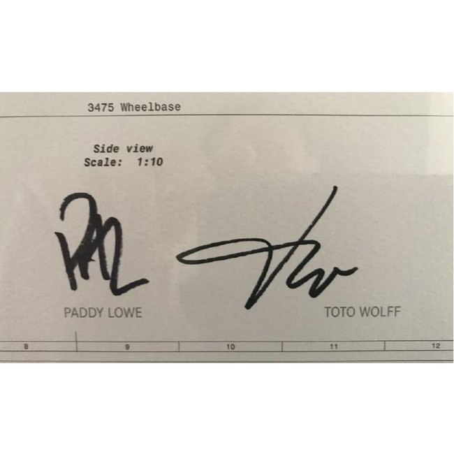 Mercedes ondertekende print Lewis Hamilton en Nico Rosberg 2015