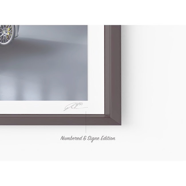 Ayrton Senna Print met houten lijst 63 x 43 cm