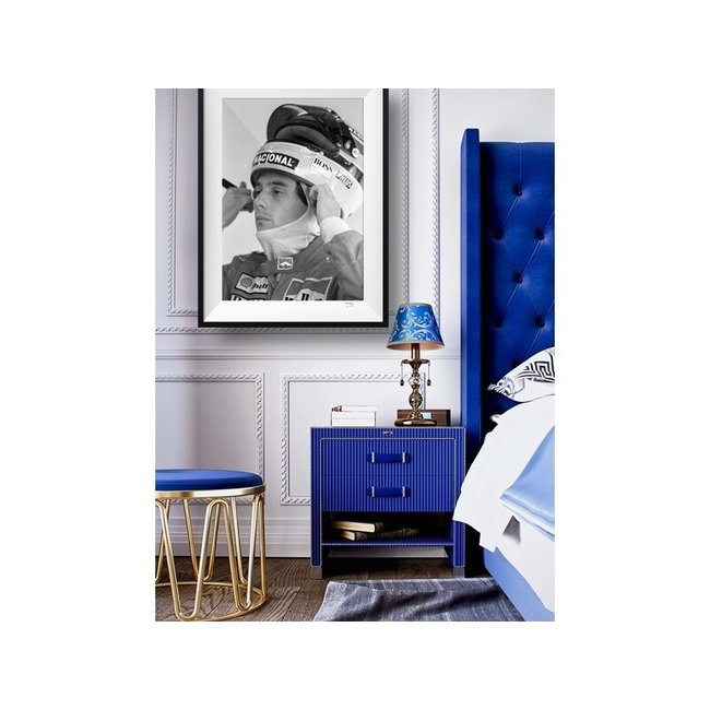 Ayrton Senna Print met houten lijst 63 x 43 cm