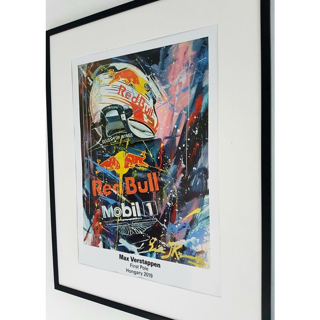 Max Verstappen First Pole Litho / Acryl 50 x 70 cm | Eric Jan kremer