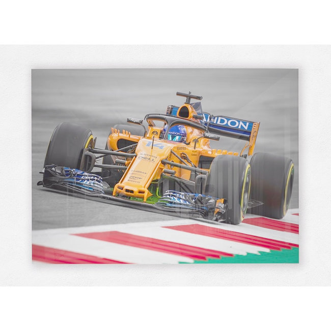 McLaren Fernando Alonso GP Oostenrijk 2018 op plexiglas