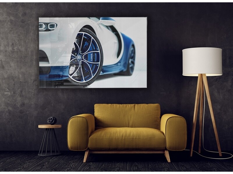 Bugatti Chiron 16.4 Blue Power op plexiglas