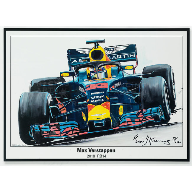 Max Verstappen Litho RB14 - 2018 | Red Bull Racing