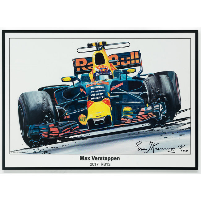 Max Verstappen Litho RB13 - 2017 | Red Bull Racing