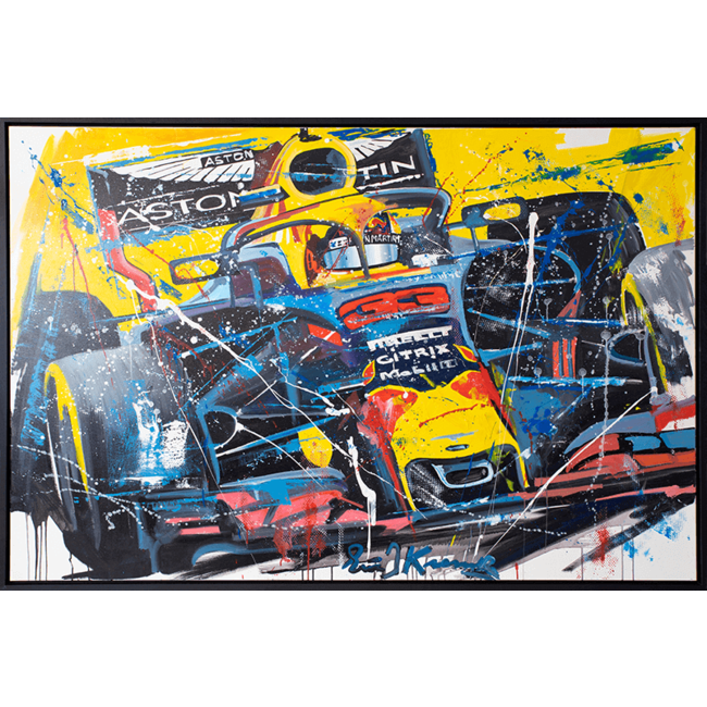 Schilderij Max Verstappen Aston Martin 2018 - Eric jan Kremer