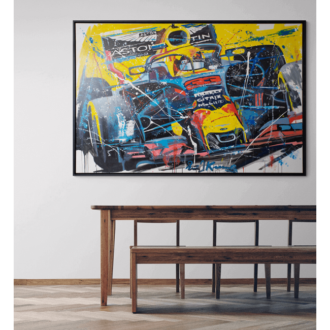 Schilderij Max Verstappen Aston Martin 2018 - Eric jan Kremer