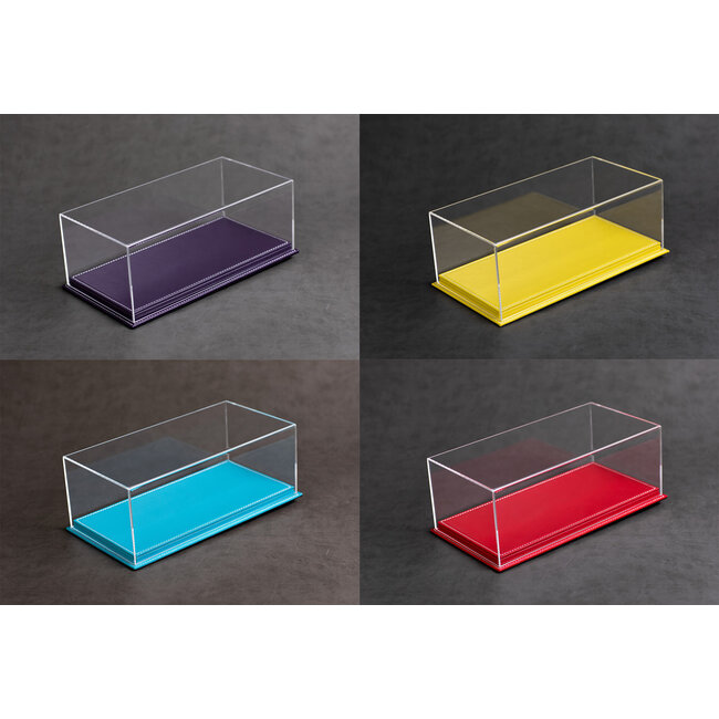 Vitrine leder/plexiglas in diverse kleuren - 3 lagen