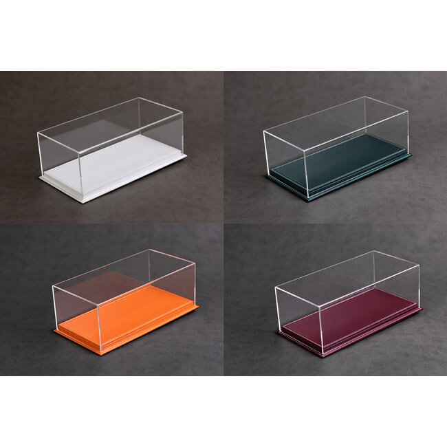 Vitrine leder/plexiglas in diverse kleuren - 3 lagen