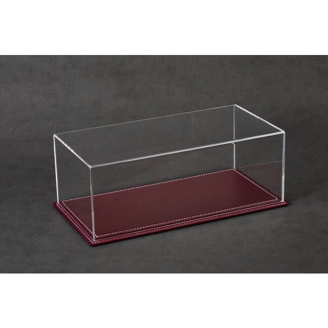 Vitrine leder/plexiglas in diverse kleuren -2lagen