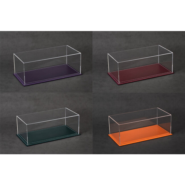Vitrine leder/plexiglas in diverse kleuren -2lagen