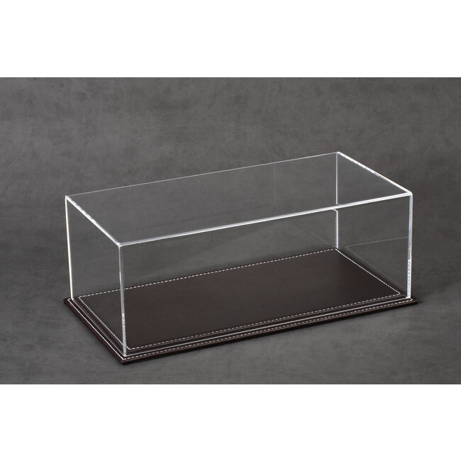 Vitrine leder/plexiglas in diverse kleuren -2lagen