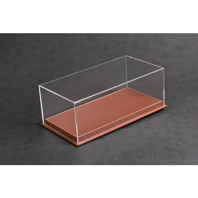 Vitrine leder/plexiglas in diverse kleuren - 3 lagen