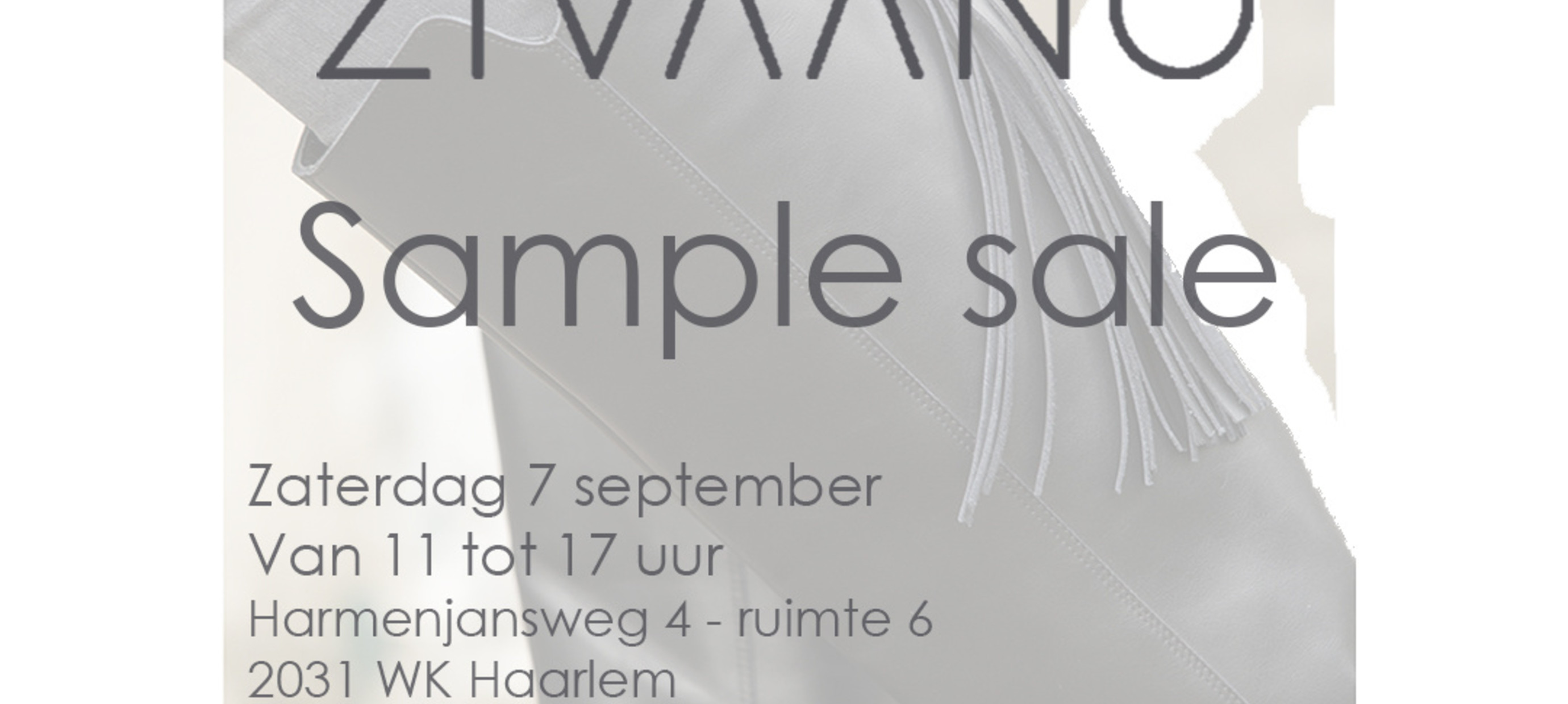 ZIVAANO - SAMPLE SALE zaterdag 7 september