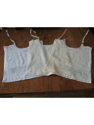 Hemline Slab met koord effen gebroken wit