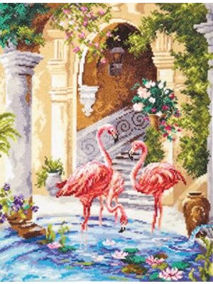 Magic Needle Borduurpakket Pink flamingos - Magic Needle (Chudo Igla) Magic Needle Borduurpakket Pink flamingos - Magic Needle (Chudo Igla)
