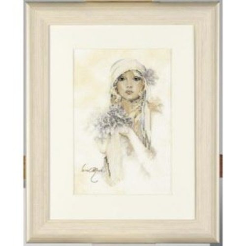 Lanarte Telpakket kit Dame met lila bloem Lanarte Telpakket kit Dame met lila bloem