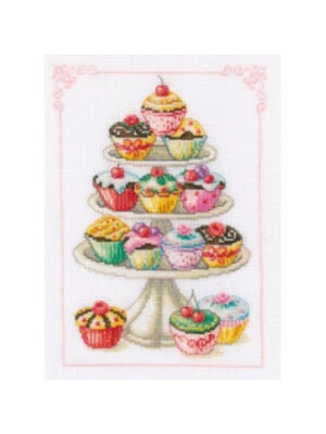 Vervaco Official Telpakket kit Cupcakes Vervaco Official Telpakket kit Cupcakes