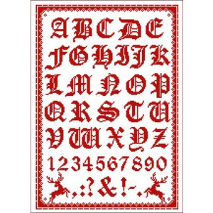 Lindner Patroon Lindner 009 - Folklore alfabet (rood)